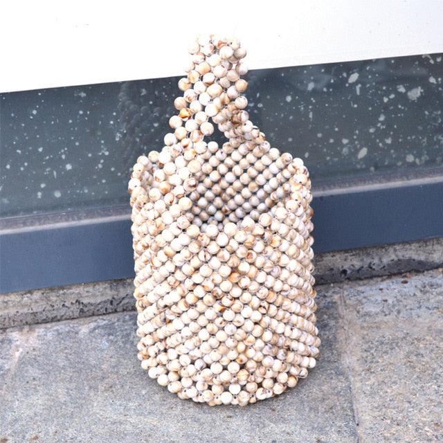 Women Beaded Handbag Colorful Summer Beach bags Summer Casual Bucket