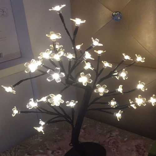 LED Cherry Blossom Crystal Star Desk Top Bonsai Tree Light Branches Festival Party Decor Romantic Wedding Decoration Home Decor