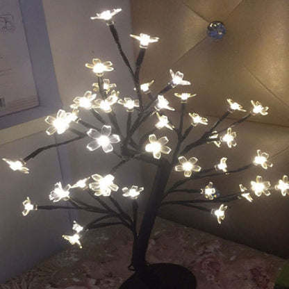 LED Cherry Blossom Crystal Star Desk Top Bonsai Tree Light Branches Festival Party Decor Romantic Wedding Decoration Home Decor