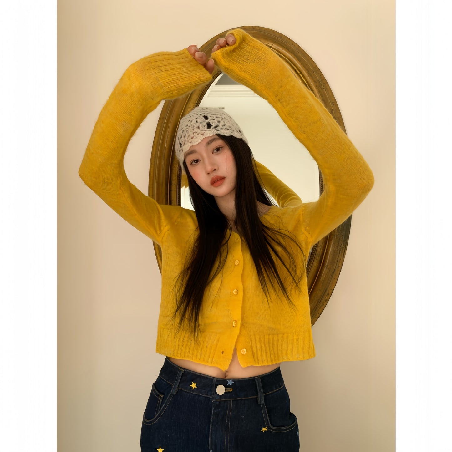 Versatile V-neck sweater for women knitted cardigan