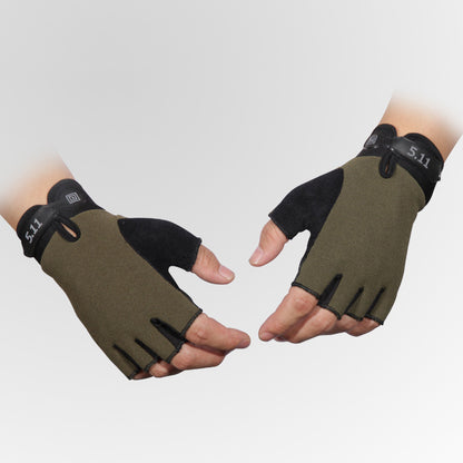 Nylon Cycling Gloves Four Seasons Outdoor Tactical Non-Slip Riding Half Finger Gloves Men