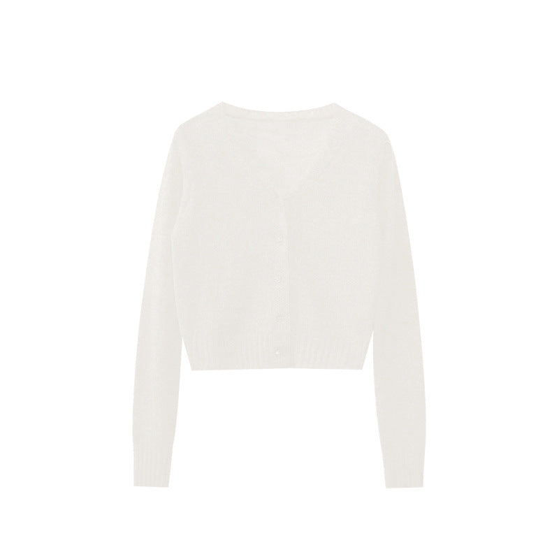 Versatile V-neck sweater for women knitted cardigan