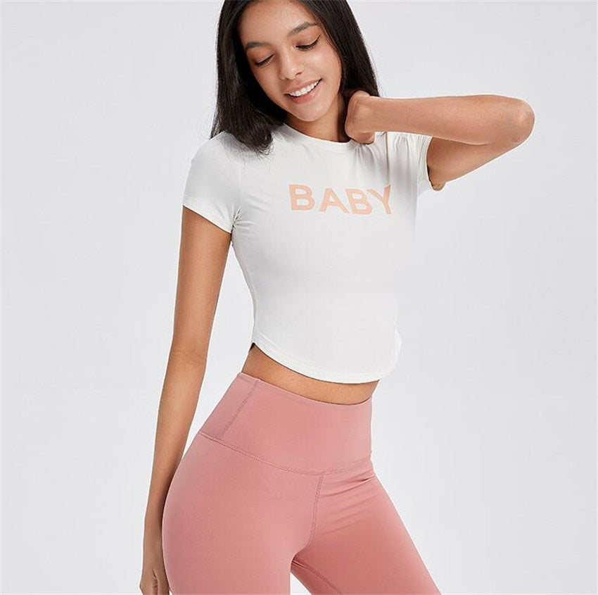 Yoga Shirts Short Sleeve Solid Color Vital Seamless Women Fitness Crop Top Workout Tops