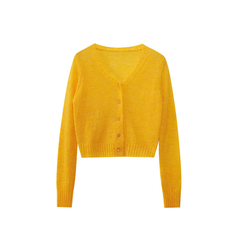 Versatile V-neck sweater for women knitted cardigan