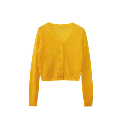 Versatile V-neck sweater for women knitted cardigan