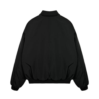 Street Style Unisex Casual Letter Embroidery Loose Thick Winter Warm Collar Cotton Jacket