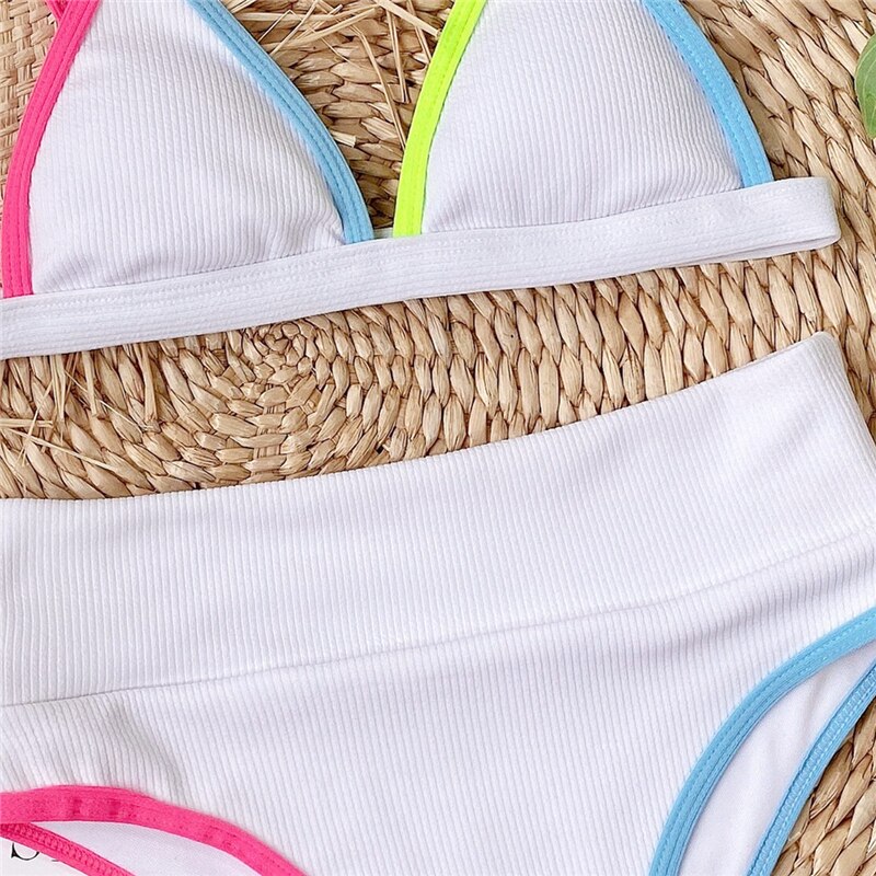 Swimsuit Women High Waist Bikini Sets Bathing Suits 2 pieces Beachwear  Summer biquini Swimwear