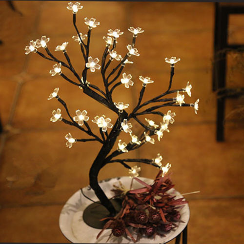 LED Cherry Blossom Crystal Star Desk Top Bonsai Tree Light Branches Festival Party Decor Romantic Wedding Decoration Home Decor