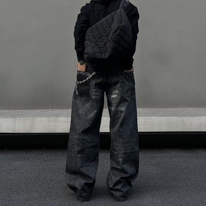 Washed denim jeans for men and women