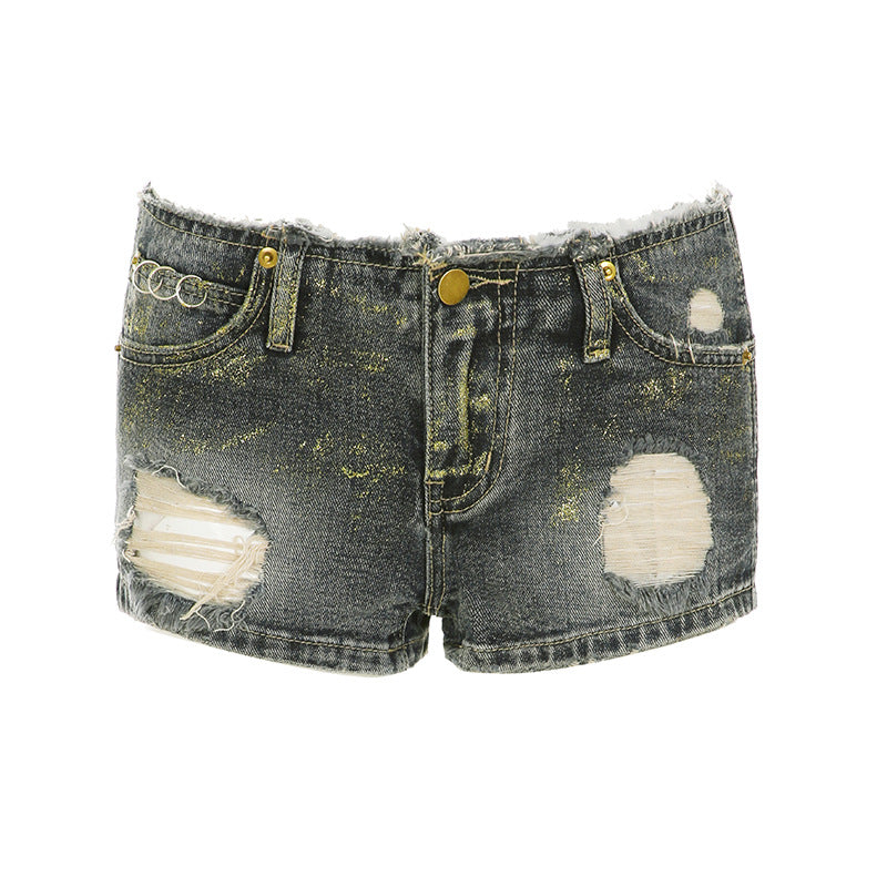 Ultra-Short Low-Waist Denim Shorts for Women