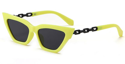 Ladies cat eye glasses female colorful green black square sunglasses women retro uv400 summer accessories
