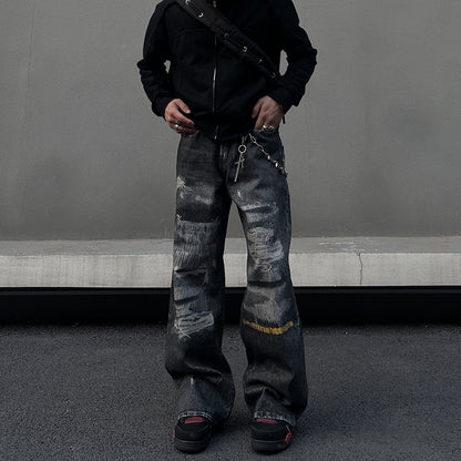 Washed denim jeans for men and women