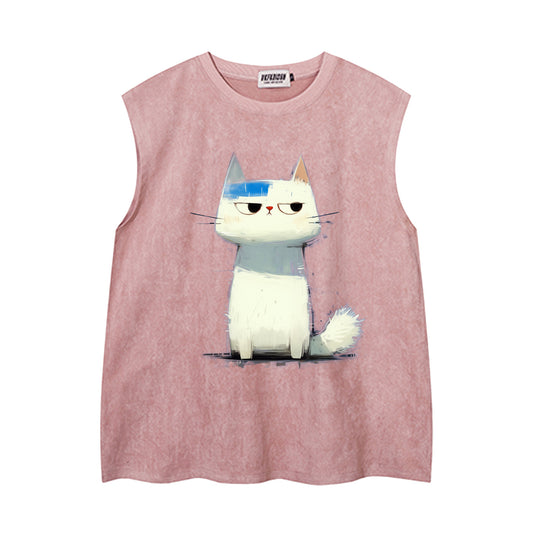 Round Neck Sleeveless for Men and Women Suede Peach Skin Vest