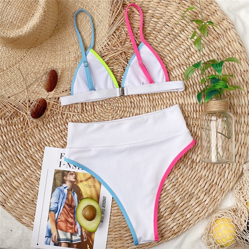Swimsuit Women High Waist Bikini Sets Bathing Suits 2 pieces Beachwear  Summer biquini Swimwear