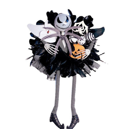 Garland Halloween Front Door Home Horror Atmosphere Decor Hanging Ring