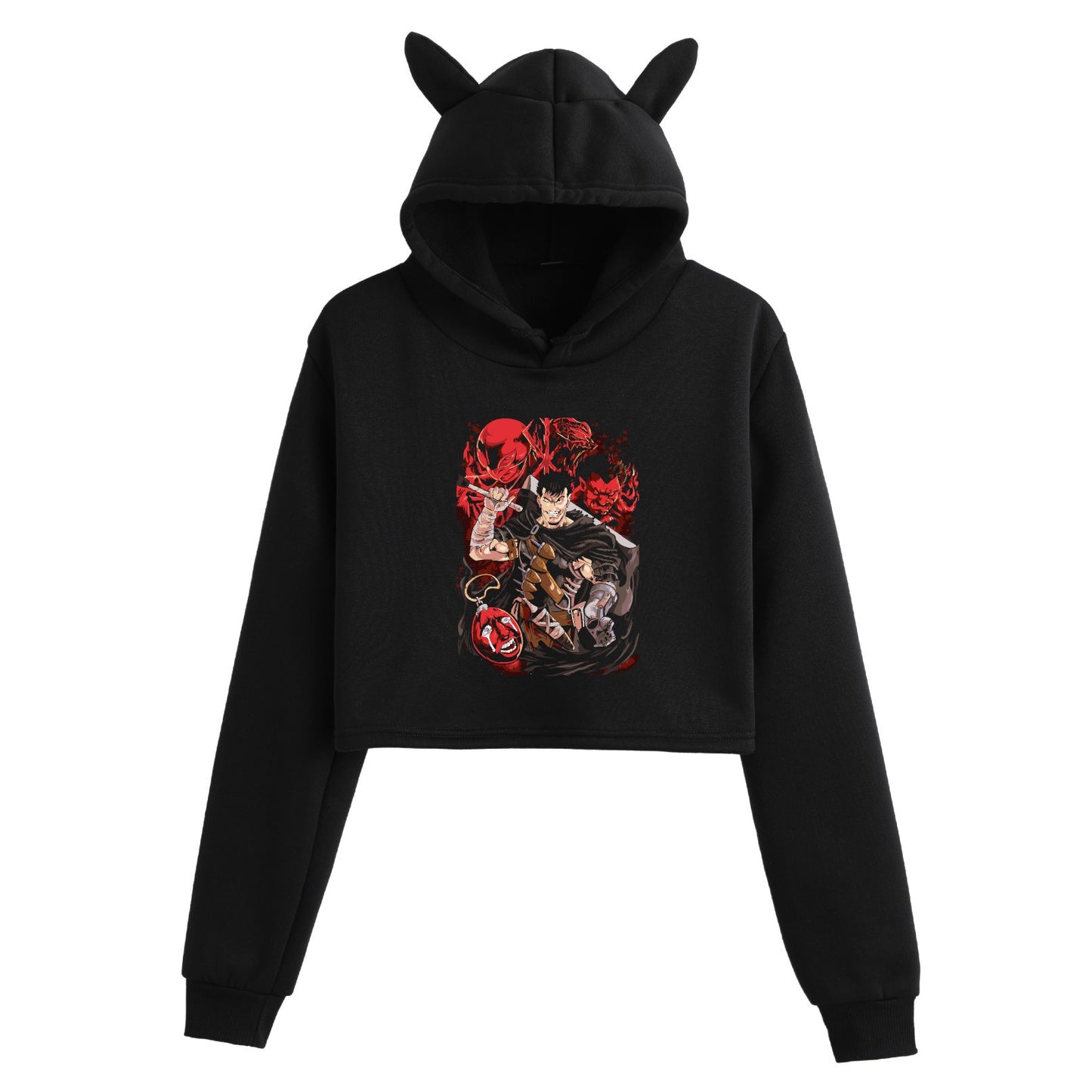 Berserk Creative Crop Top Women's Hoodie