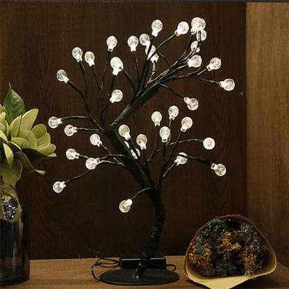 LED Cherry Blossom Crystal Star Desk Top Bonsai Tree Light Branches Festival Party Decor Romantic Wedding Decoration Home Decor