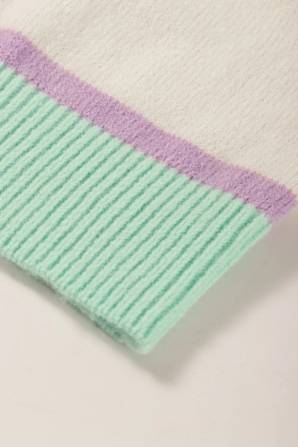 Personalized striped contrasting dopamine shoulder sweater for women