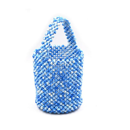 Women Beaded Handbag Colorful Summer Beach bags Summer Casual Bucket