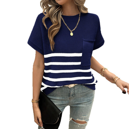 Short Sleeve T-Shirt for Women Knitted Clothing