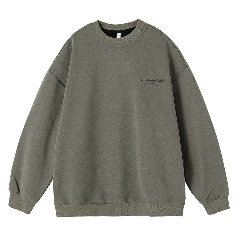 Printed round neck hoodie for men