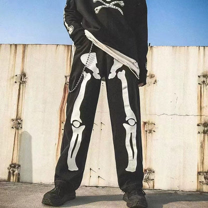 Skeleton Bone Graffiti Jeans for Men