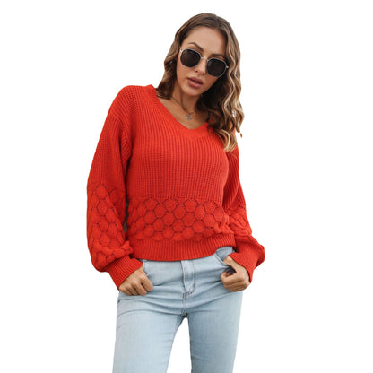 Feather Sweater Women Loose Autumn And Winter Lantern Sleeve Knitted Sweater