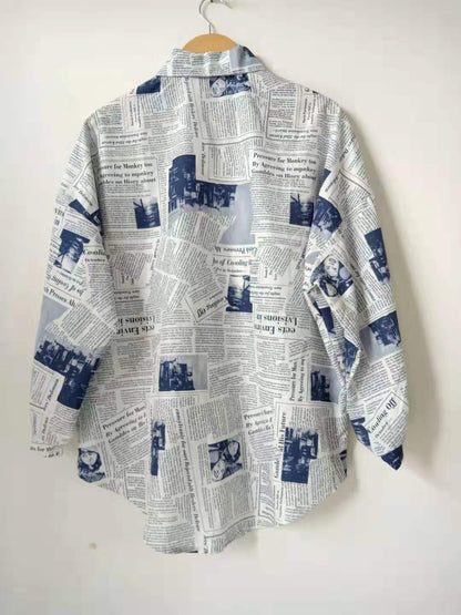 Newspaper Letter Print Top Girls New Shirts