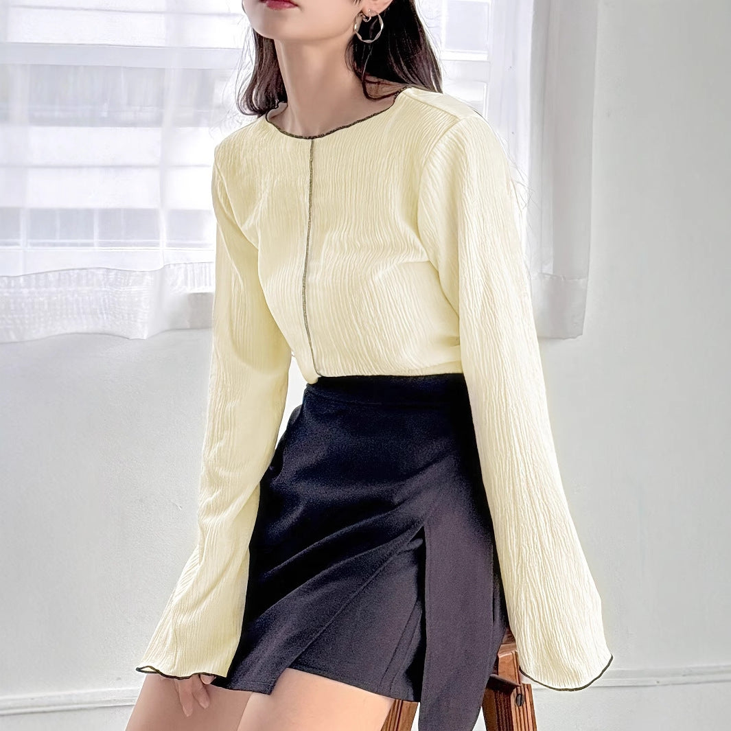 Long-Sleeve Round Neck T-Shirt for Women