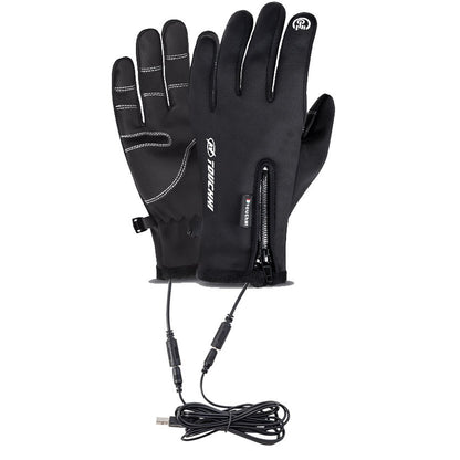 USB heating riding gloves winter outdoor heating gloves  windproof warm riding gloves