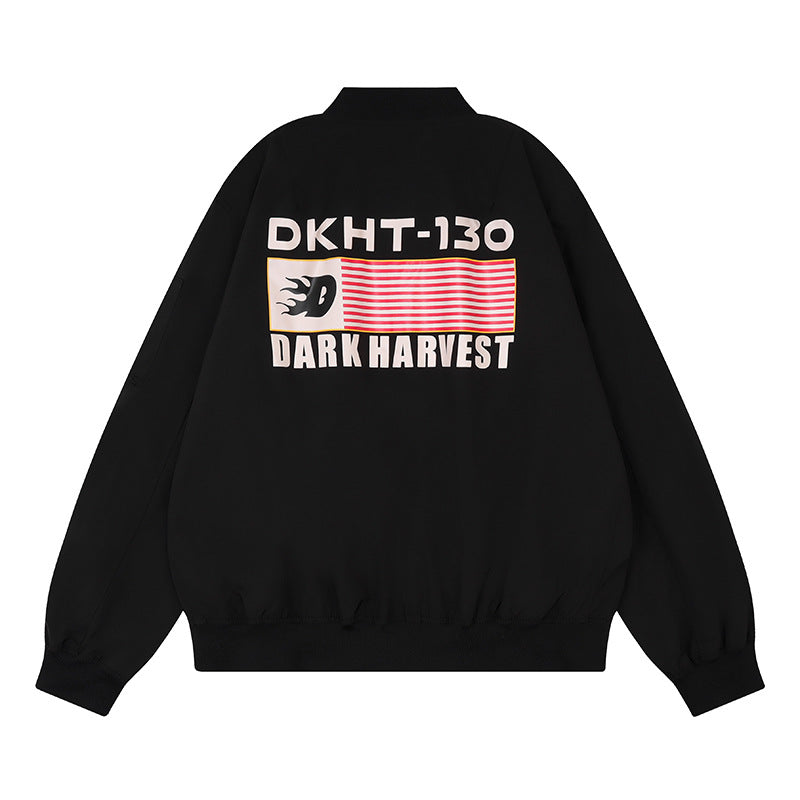 Letter printed baseball jacket for men and women