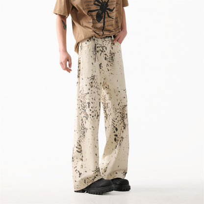 Leopard print jeans for men and women in summer