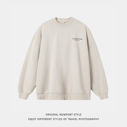 Printed round neck hoodie for men