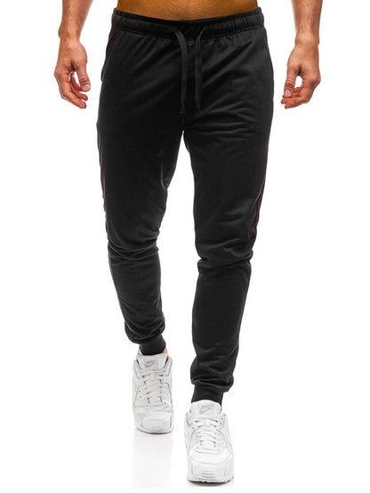 Men Joggers Elastic Waist Long Trousers Brand Fashion Casual Solid Color Fitness Workout Sweatpants Blue Red