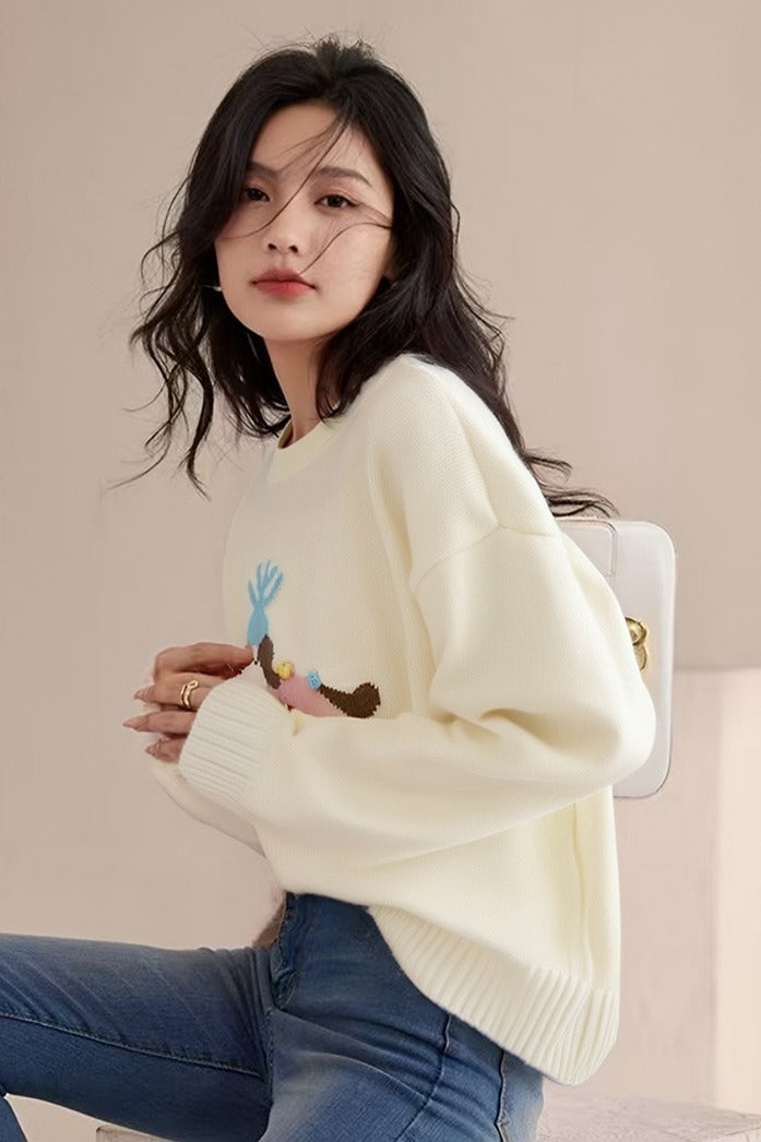 Soft and Lazy Korean-Style Knit Top for Women