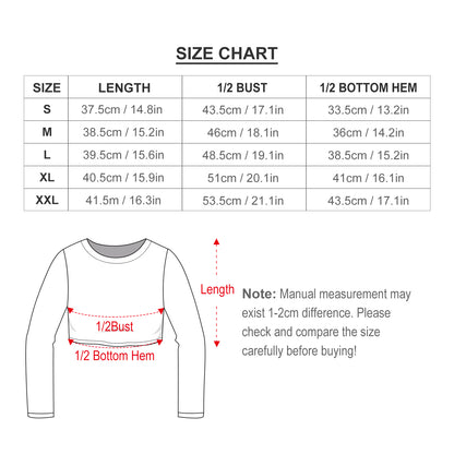 Women's Long Sleeve Round Neck Crop Top